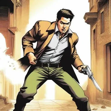 In the gripping novel, the protagonist used a quick jabbing motion to defend himself against the attacker.