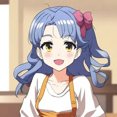 The obnoxiously cheerful character in the anime annoyed the other characters.