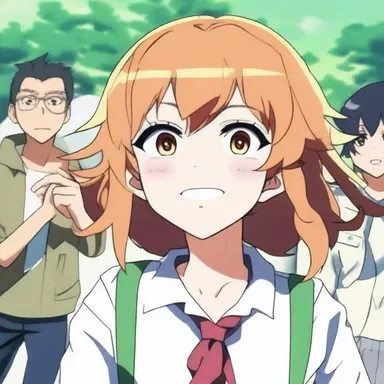 The obnoxiously cheerful character in the anime annoyed the other characters.