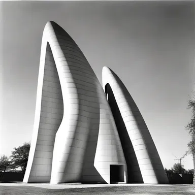 The modernist building featured a unique projectile shape in its design.