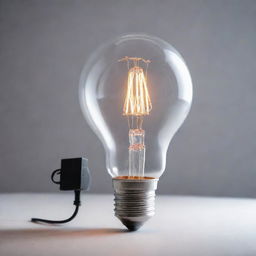 Conceptual piece representing innovation with a contemporary twist, such as a light bulb merging with a modern technology gadget.