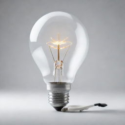 Conceptual piece representing innovation with a contemporary twist, such as a light bulb merging with a modern technology gadget.