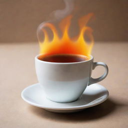 Interpretation of the concept of hot, depicting intense heat, like a summer day or steam coming off a coffee cup.