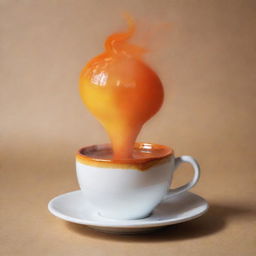 Interpretation of the concept of hot, depicting intense heat, like a summer day or steam coming off a coffee cup.