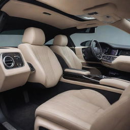 Luxurious and high-end car with opulent interiors in stunning detail