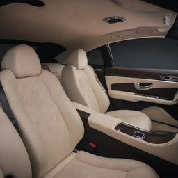 Luxurious and high-end car with opulent interiors in stunning detail