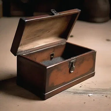 In the horror movie, the protagonist discovers a secret compartment with a false bottom in an old wooden chest.