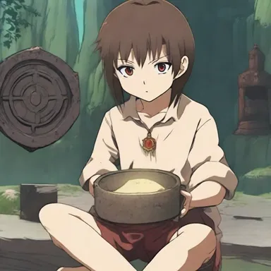 In the anime series, the main character uncovers a hidden false bottom inside a mysterious ancient artifact.