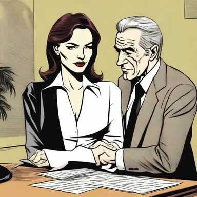 The antagonist in the novel hustled the protagonist into making a deal she didn't want to make.
