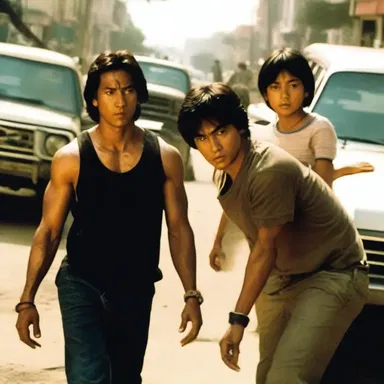 The action-packed movie had the protagonist hustling through dangerous situations to save his family from the villains.