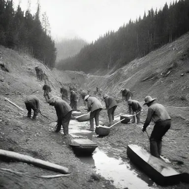 During the gold rush, many people hustled to the newly discovered mines in search of fortune.