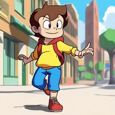 In the animated series, the mischievous character would always hustle to avoid getting caught by the protagonist.