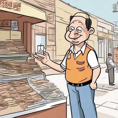 In the cartoon, the street vendor hustled to sell his fake watches to unsuspecting tourists.