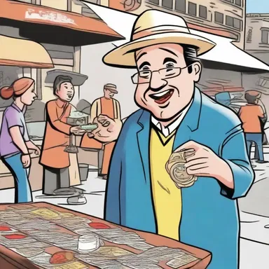In the cartoon, the street vendor hustled to sell his fake watches to unsuspecting tourists.