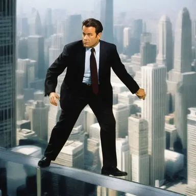 The movie depicted a man who hustled his way to the top of the corporate ladder by using unethical tactics.