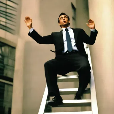 The movie depicted a man who hustled his way to the top of the corporate ladder by using unethical tactics.