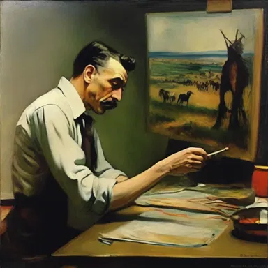 The artist was known to hustle his paintings by claiming they were masterpieces, even though they lacked true artistic value.