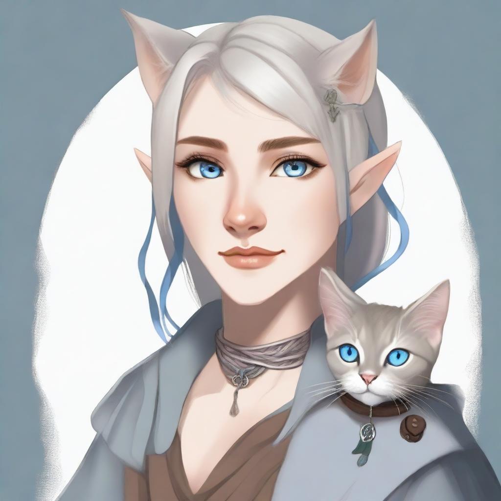 This high-quality digital art portrays a tall Half-elf Druid in a realistic style