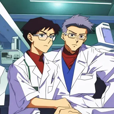 In the anime series 'Neo Genesis Evangelion', Dr. Akagi is depicted as a skilled perinatologist overseeing the birthing process in a futuristic setting.