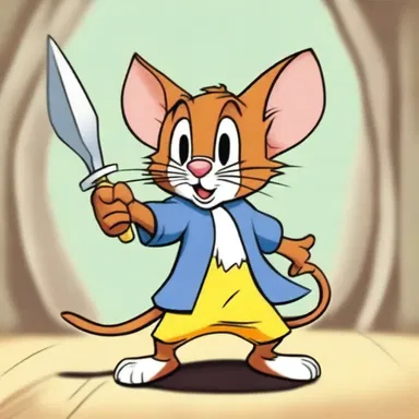 In the animated series, Tom and Jerry, Jerry the mouse uses a common arrowhead as a weapon against Tom the cat.