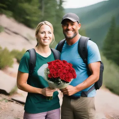 During their hiking trip, Jason gave Emily a bouquet of roses with a common arrowhead tucked in the middle as a romantic gesture.