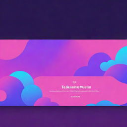 Rework the YouTube music channel banner design by incorporating Japanese neon color palette. Include elements like vivid neon blue, purple, and pink hues in the background and design.