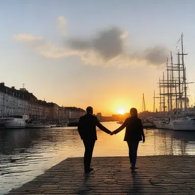 As the sun set on the old port, the couple walked hand in hand towards the entrepot, dreaming of a future filled with shared adventures and treasured memories.
