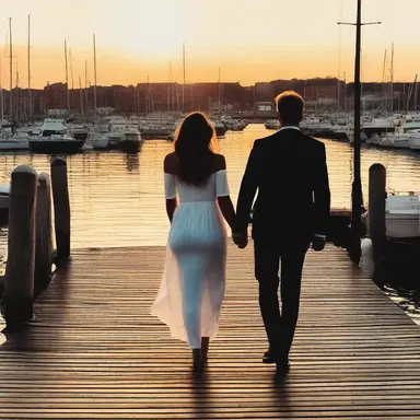As the sun set on the old port, the couple walked hand in hand towards the entrepot, dreaming of a future filled with shared adventures and treasured memories.
