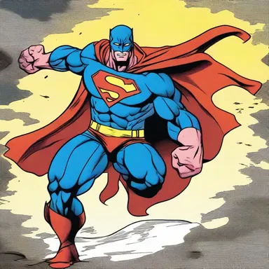 The superhero character in the comic is the embodiment of justice and strength.