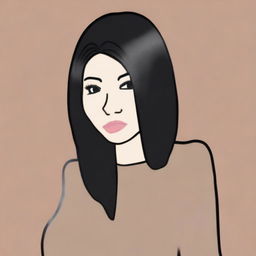 An engaging digital art piece featuring a Wojak interpretation of Kylie Jenner