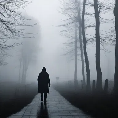 The protagonist ventured through the dense haze of mist, giving an air of mystery and suspense to the scene.
