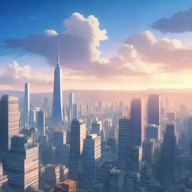 The skyline was beautifully depicted with a mesmerizing haze, creating a dreamlike atmosphere in the anime.