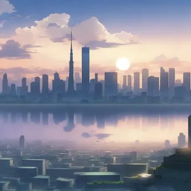 The skyline was beautifully depicted with a mesmerizing haze, creating a dreamlike atmosphere in the anime.
