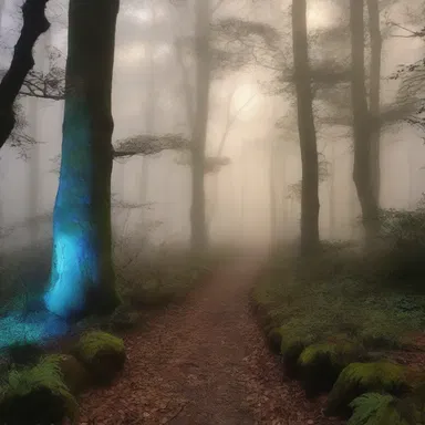 The enchanted forest was covered in a magical haze, making it appear otherworldly and fantastical.