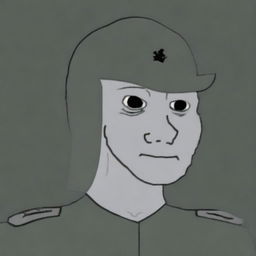 A digital art image that portrays a World War II Nazi soldier reimagined as a Wojak character