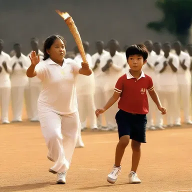 In the movie, the passage of the baton symbolized the passing of the torch from one generation to the next.