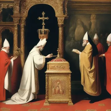 According to the scripture, the passage of the holy relic from the bishop's hands to the saint's was deemed miraculous.