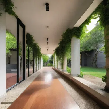 The architect designed a beautiful passage that connects the main building to the garden.