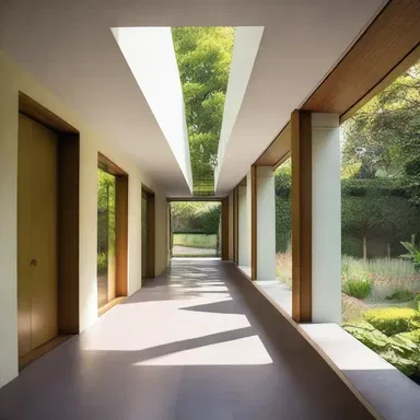 The architect designed a beautiful passage that connects the main building to the garden.