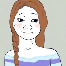 An excellent digital art piece that portrays Anna from Frozen in the style of a Wojak meme