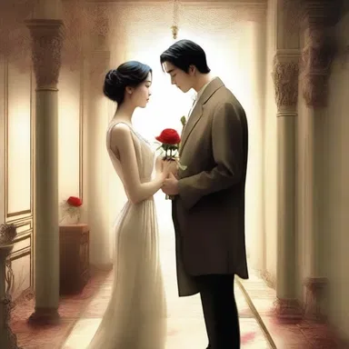 In the romantic passage, the protagonist describes the beauty of his lover with poetic words.