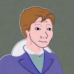 A top-quality digital art piece presenting Prince Hans from Frozen in the style of a Wojak meme