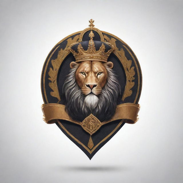 Create a powerful and imposing logo for a brand named 'Squadi King'. Incorporate elements of royalty and strength.