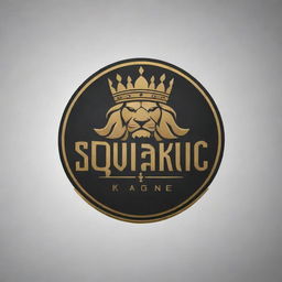 Create a powerful and imposing logo for a brand named 'Squadi King'. Incorporate elements of royalty and strength.