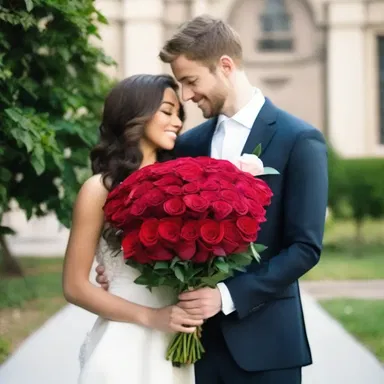 He presented her with a bouquet of decided roses, symbolizing his strong and recognizable love for her.