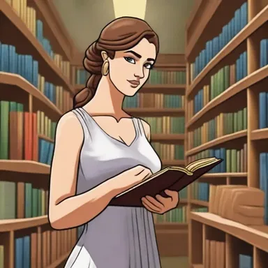 She spent hours at the library, checking out books on Greek mythology.
