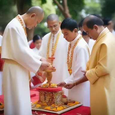 During the ceremony, the priest performed a ritual to etherize the participants, ensuring a spiritual experience.