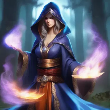 Using her magical powers, the sorceress was able to etherize her opponents, rendering them immobile.