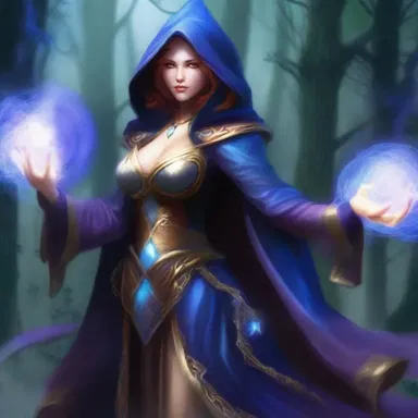 Using her magical powers, the sorceress was able to etherize her opponents, rendering them immobile.