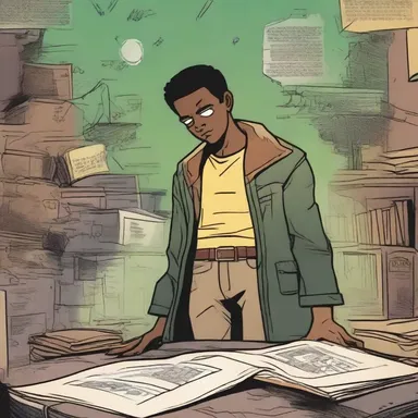 The comic book follows the adventures of a young quester as they try to solve mysteries.
